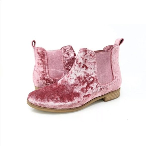 Toms Shoes - Toms ELLA Chelsea ankle bootie pink rose velvety